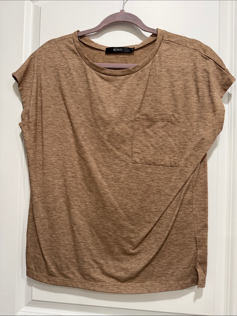 MIROIL Relaxed Brown Short Sleeve Pocket Tee